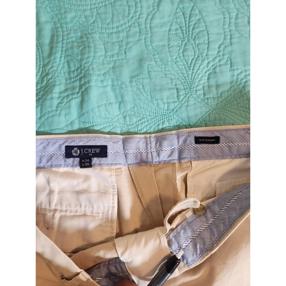 J.Crew‎ Slim Bedford Khaki Chino Pants Mens 36x30 Tan 100% Cotton 92443